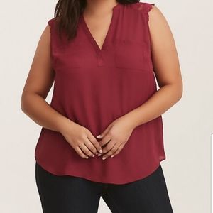 Torrid Berry Georgette Pullover Top EUC